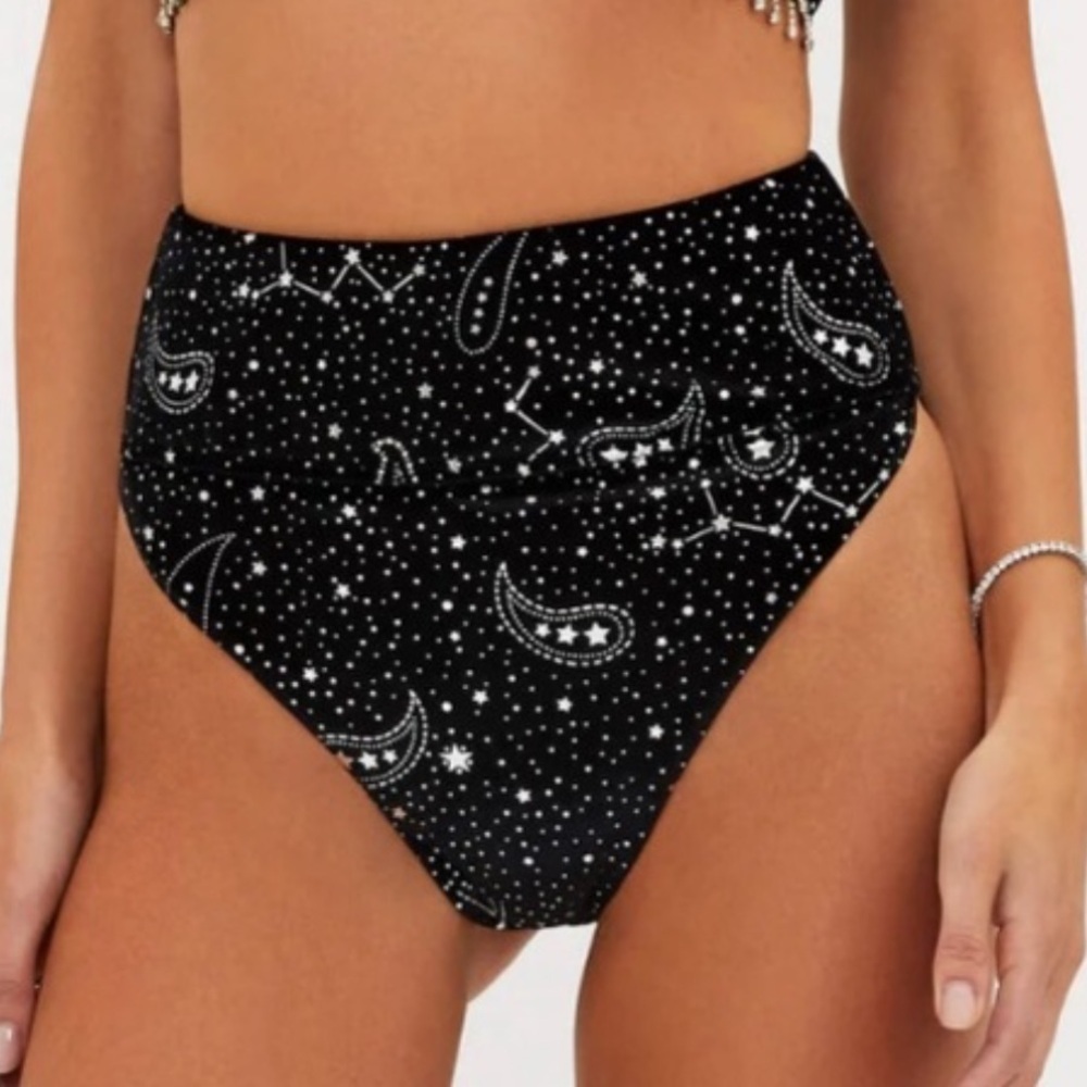 New Beach Riot Brand New Highway Bottom in Shooting Stars black velvet Medium
